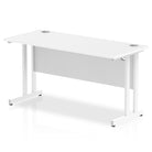 Impulse 600mm deep Straight Desk with White Top and White Cantilever Leg - Price Crash Furniture