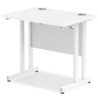 Impulse 600mm deep Straight Desk with White Top and White Cantilever Leg - Price Crash Furniture