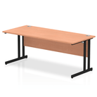 Impulse 800mm deep Straight Desk with Beech Top and Black Cantilever Leg - Price Crash Furniture