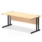 Impulse 800mm deep Straight Desk with Maple Top and Black Cantilever Leg - Price Crash Furniture