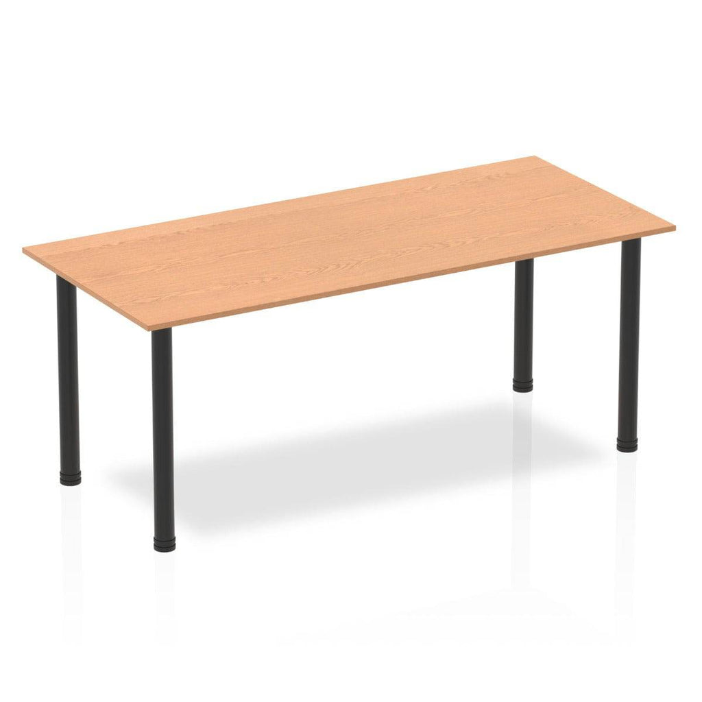 Impulse Square Table Oak Top Black Post Leg - Price Crash Furniture