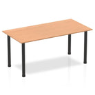 Impulse Square Table Oak Top Black Post Leg - Price Crash Furniture