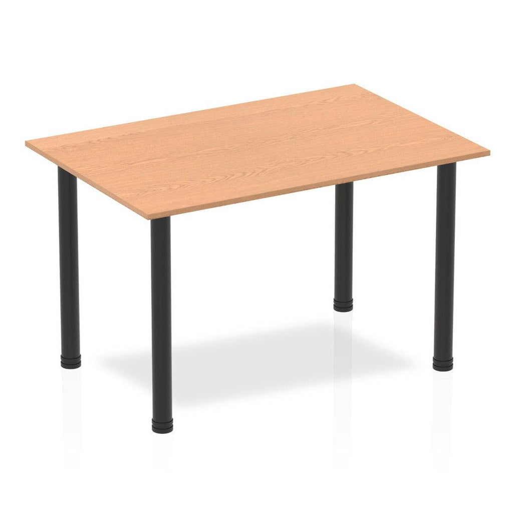 Impulse Square Table Oak Top Black Post Leg - Price Crash Furniture