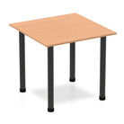 Impulse Square Table Oak Top Black Post Leg - Price Crash Furniture