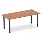 Impulse Square Table Walnut Top Black Post Leg - Price Crash Furniture