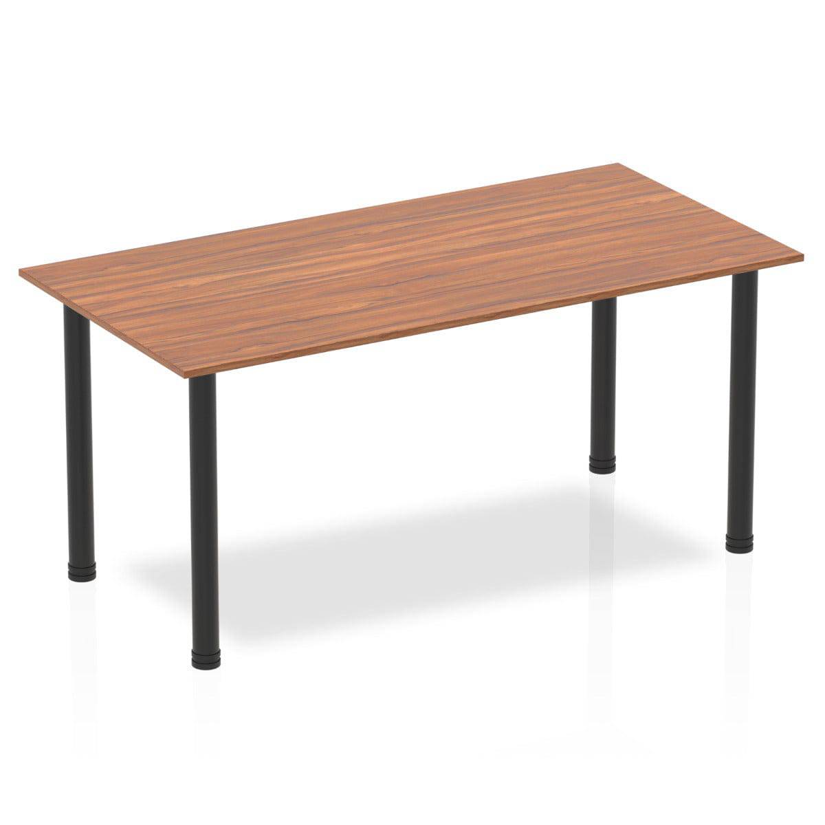 Impulse Square Table Walnut Top Black Post Leg - Price Crash Furniture