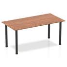 Impulse Square Table Walnut Top Black Post Leg - Price Crash Furniture