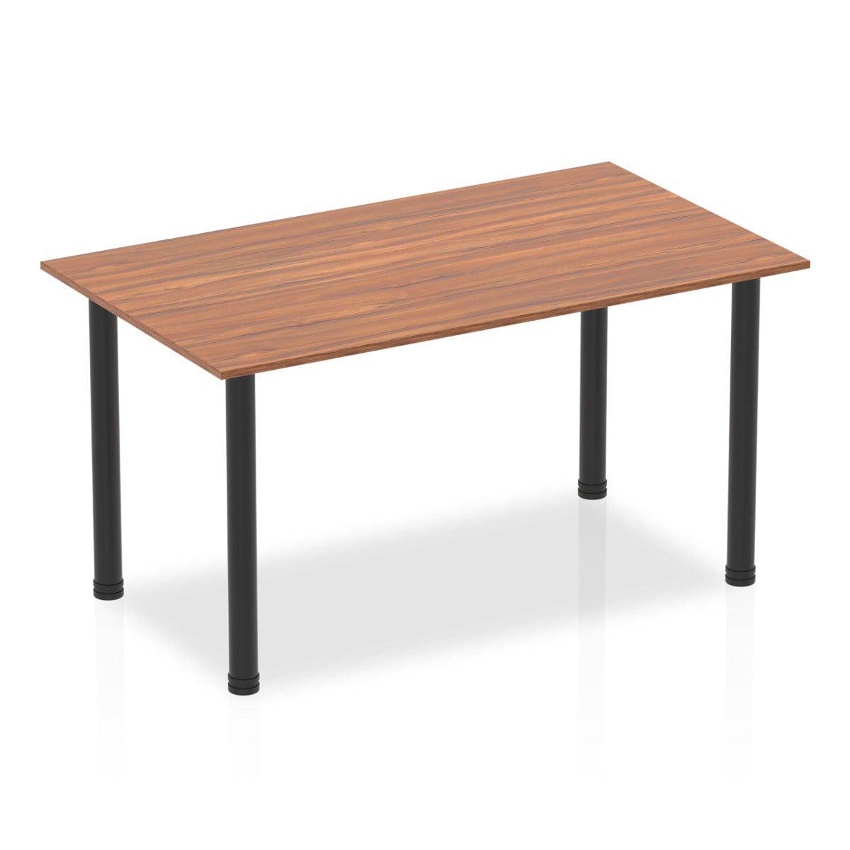 Impulse Square Table Walnut Top Black Post Leg - Price Crash Furniture