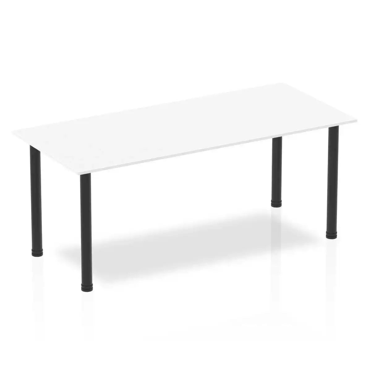 Impulse Straight Table White Top Black Post Leg - Price Crash Furniture