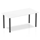 Impulse Straight Table White Top Black Post Leg - Price Crash Furniture