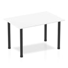 Impulse Straight Table White Top Black Post Leg - Price Crash Furniture