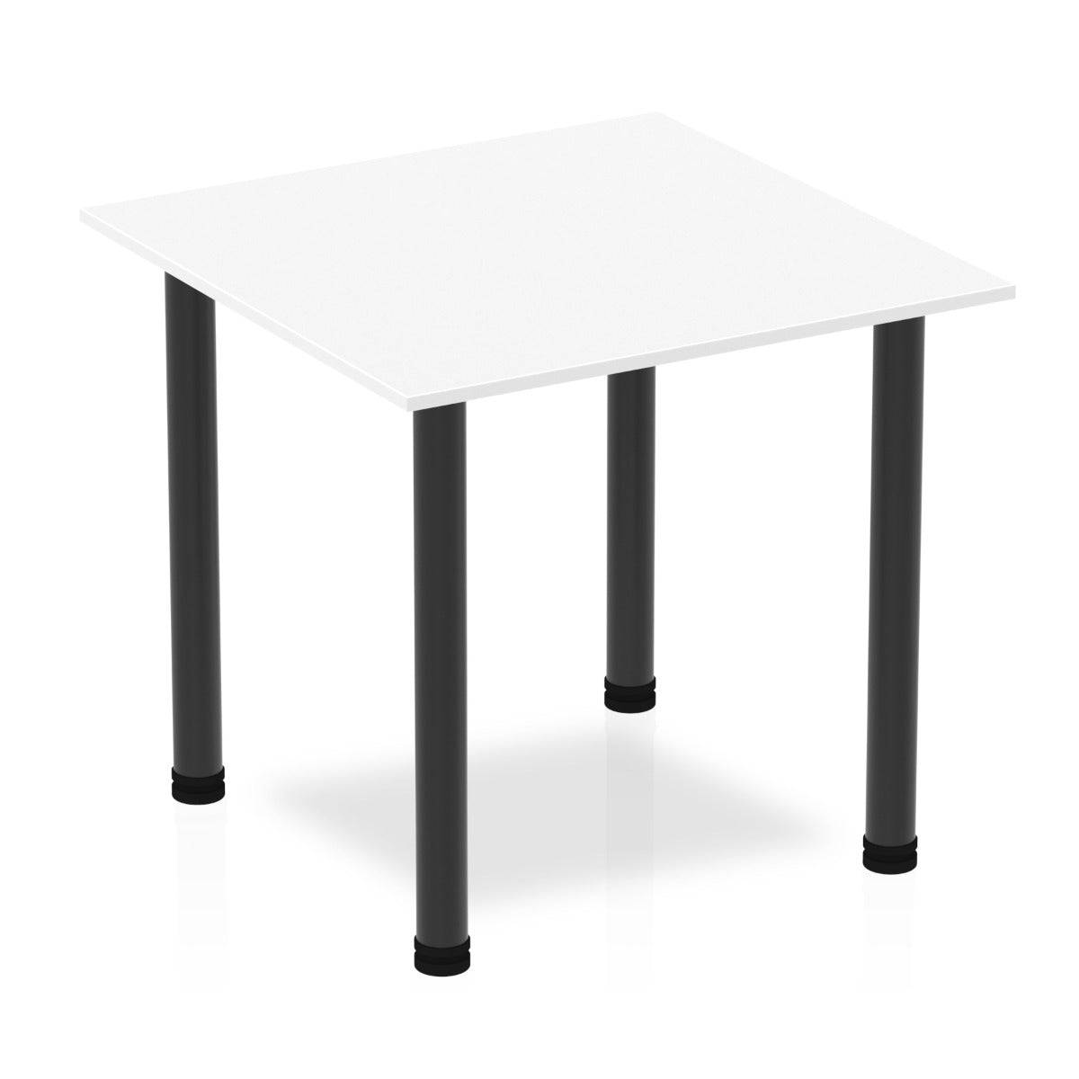 Impulse Straight Table White Top Black Post Leg - Price Crash Furniture