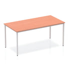 Impulse Straight Table with Beech Top and Silver Box Frame Leg - Price Crash Furniture