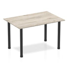 Impulse Straight Table with Grey Oak Top and Black Post Leg - Price Crash Furniture