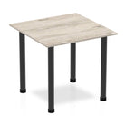 Impulse Straight Table with Grey Oak Top and Black Post Leg - Price Crash Furniture