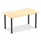 Impulse Straight Table with Maple Top and Black Post Leg - Price Crash Furniture