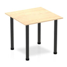 Impulse Straight Table with Maple Top and Black Post Leg - Price Crash Furniture