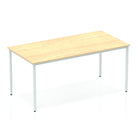 Impulse Straight Table with Maple Top and Silver Box Frame Leg - Price Crash Furniture