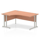 Impulse Crescent Desk with Beech Top and Silver Cantilever Leg - Price Crash Furniture