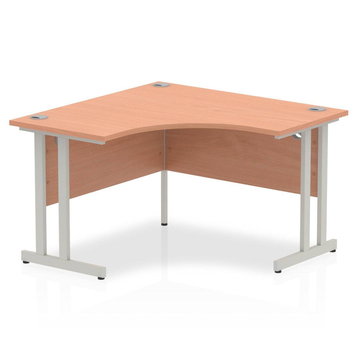 Impulse Crescent Desk with Beech Top and Silver Cantilever Leg - Price Crash Furniture