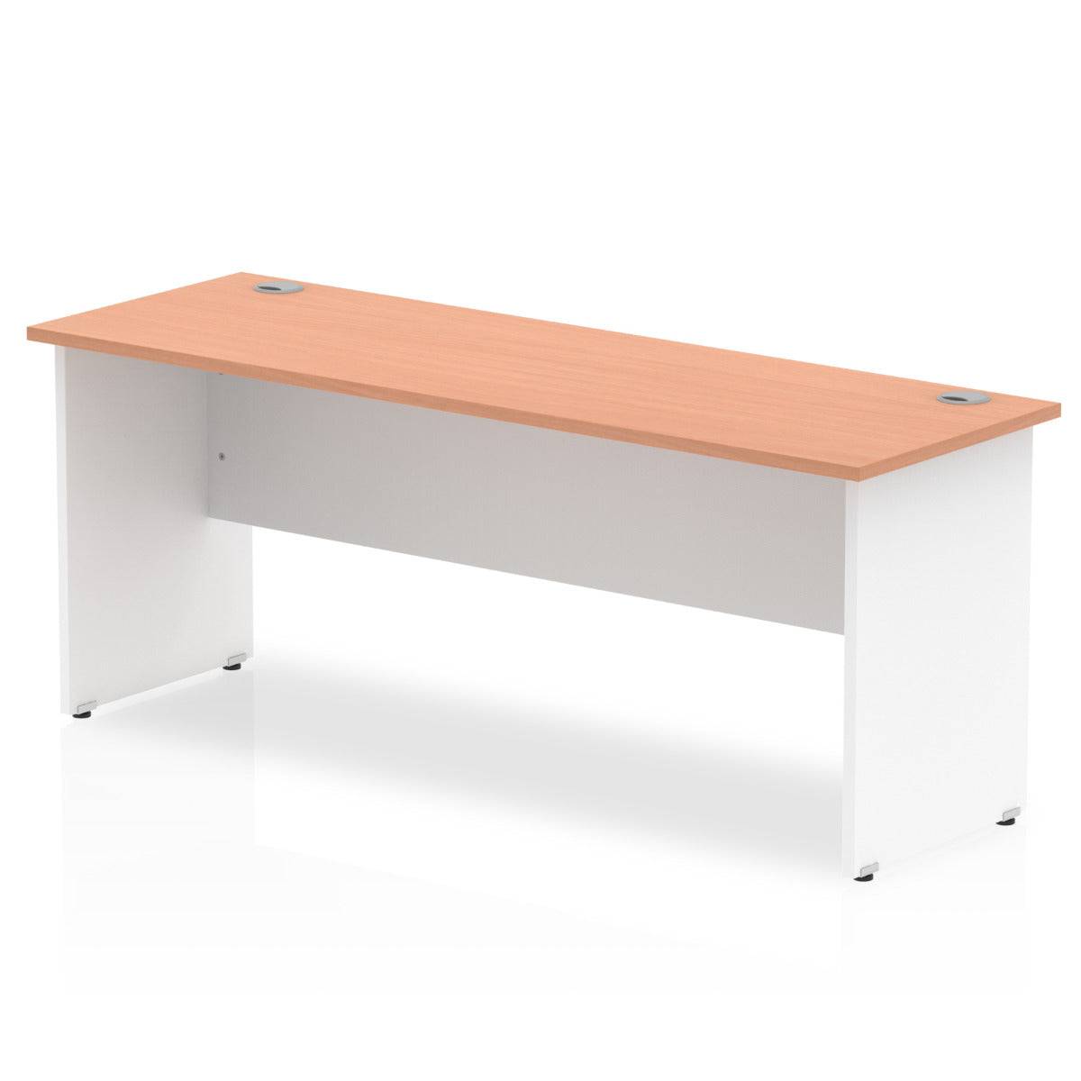 Impulse 600mm Straight Desk with Beech Top and White Panel End Leg - Price Crash Furniture