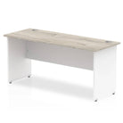 Impulse 600mm Straight Desk with Grey Oak Top and White Panel End Leg - Price Crash Furniture