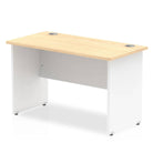 Impulse 600mm Straight Desk with Maple Top and White Panel End Leg - Price Crash Furniture