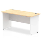 Impulse 600mm Straight Desk with Maple Top and White Panel End Leg - Price Crash Furniture