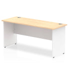 Impulse 600mm Straight Desk with Maple Top and White Panel End Leg - Price Crash Furniture