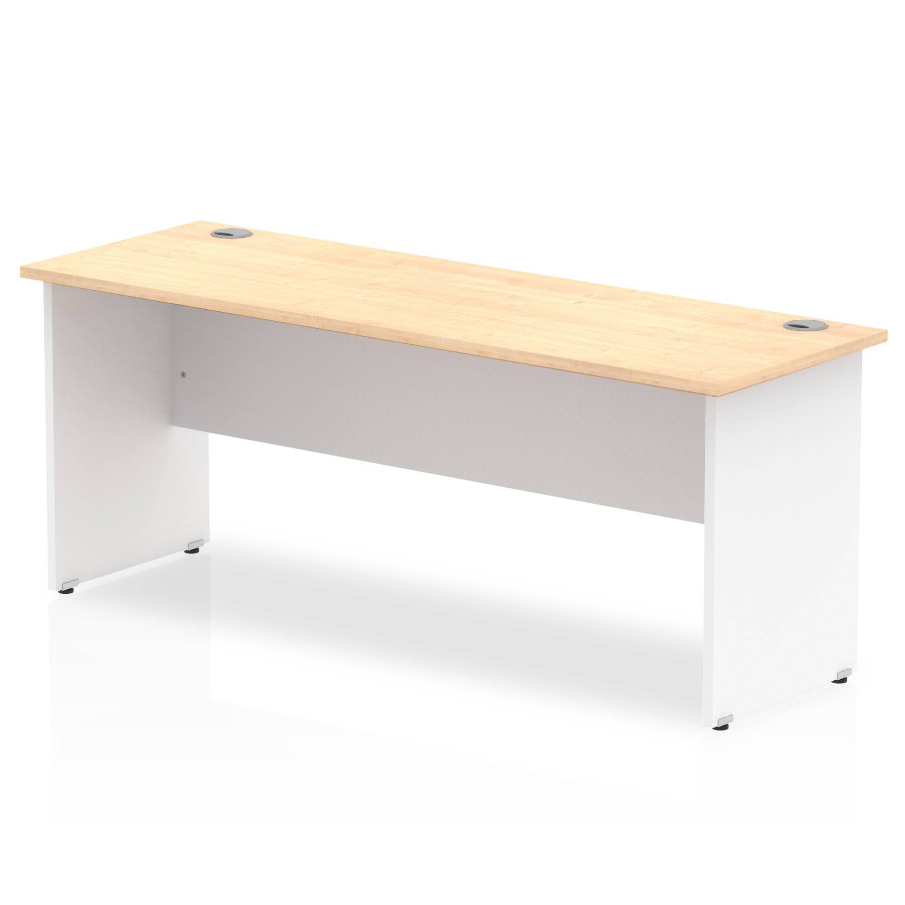 Impulse 600mm Straight Desk with Maple Top and White Panel End Leg - Price Crash Furniture