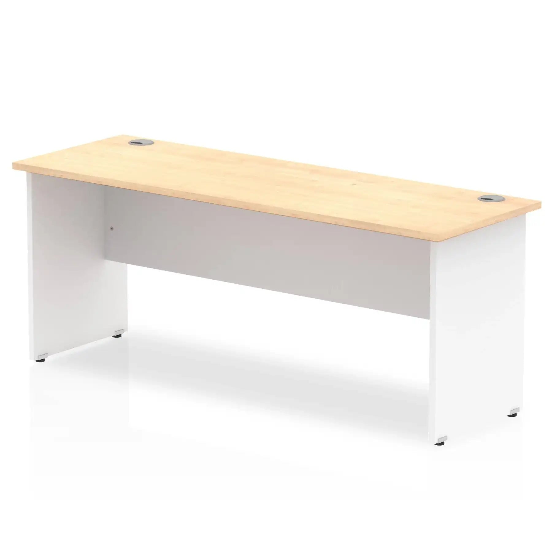 Impulse 600mm Straight Desk with Maple Top and White Panel End Leg - Price Crash Furniture