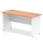 Impulse 600mm Straight Desk with Oak Top and White Panel End Leg - Price Crash Furniture