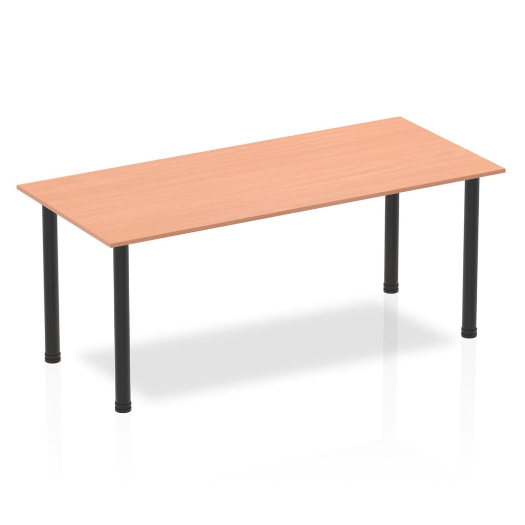 Impulse Square Table Beech Top Black Post Leg - Price Crash Furniture
