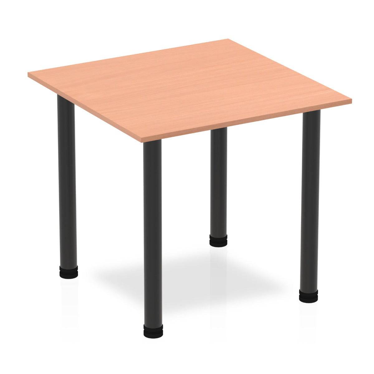 Impulse Square Table Beech Top Black Post Leg - Price Crash Furniture