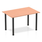 Impulse Square Table Beech Top Black Post Leg - Price Crash Furniture