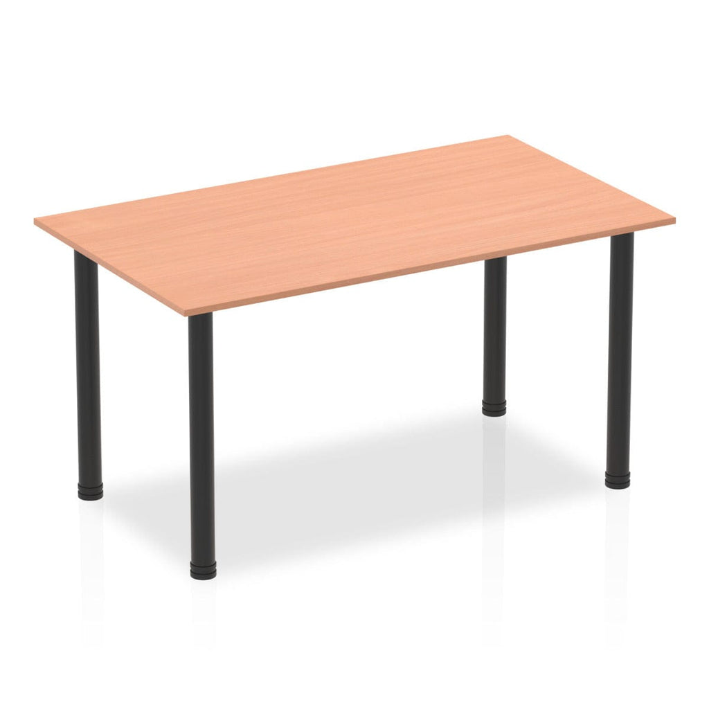 Impulse Square Table Beech Top Black Post Leg - Price Crash Furniture