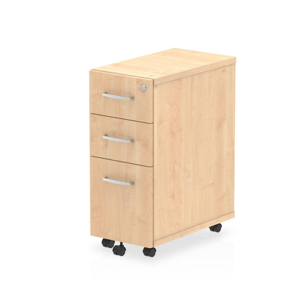 Impulse 3 Drawer Narrow Under Desk Pedestal - Price Crash Furniture