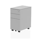 Steel Slim Mobile Pedestal, in Silver, Black or White - Price Crash Furniture