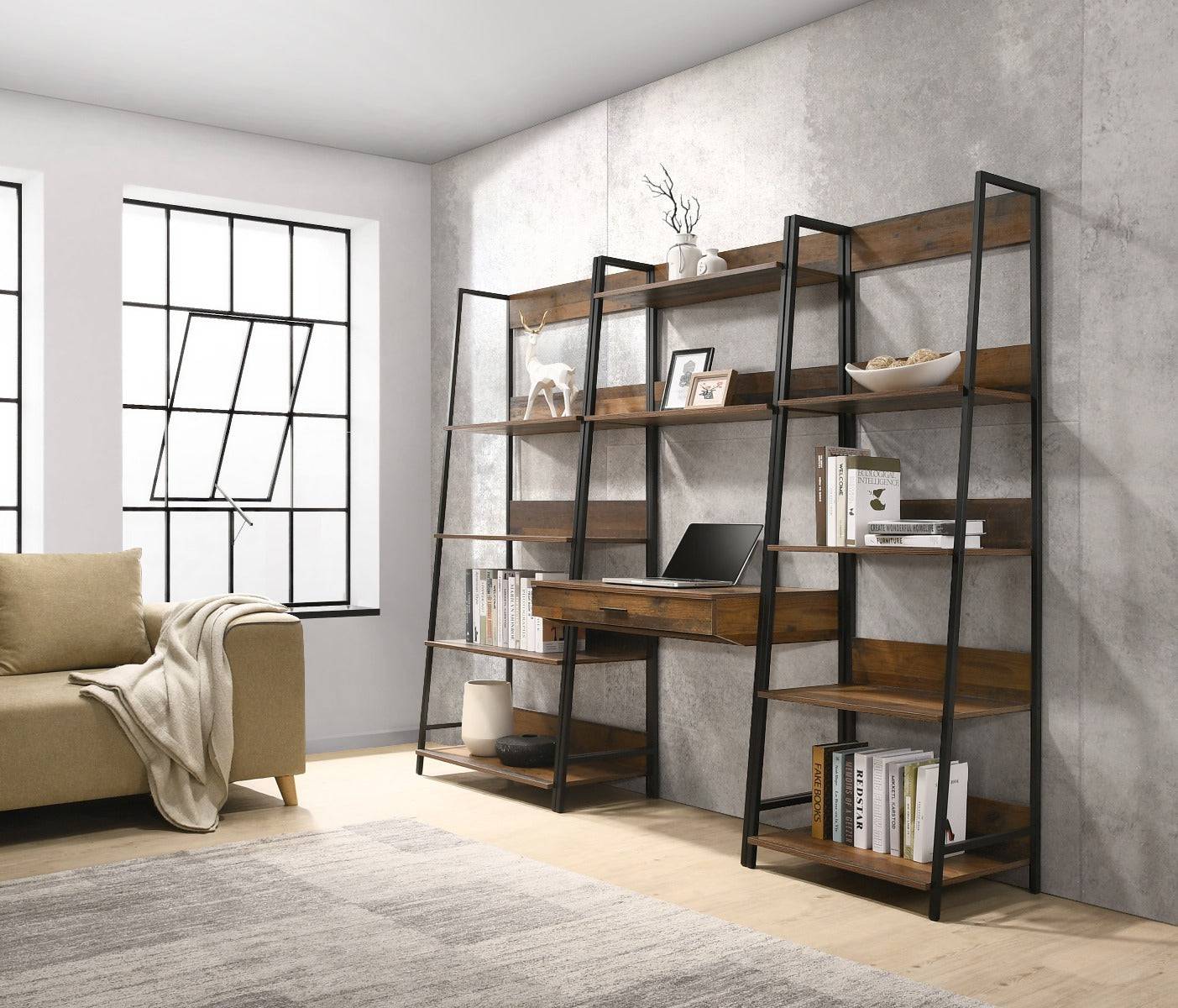 Abbey Ladder Bookcase Shelf (wide) with 4 Shelves by TAD - Price Crash Furniture