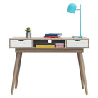 Alford Desk in Sonoma Oak and White by TAD - Price Crash Furniture