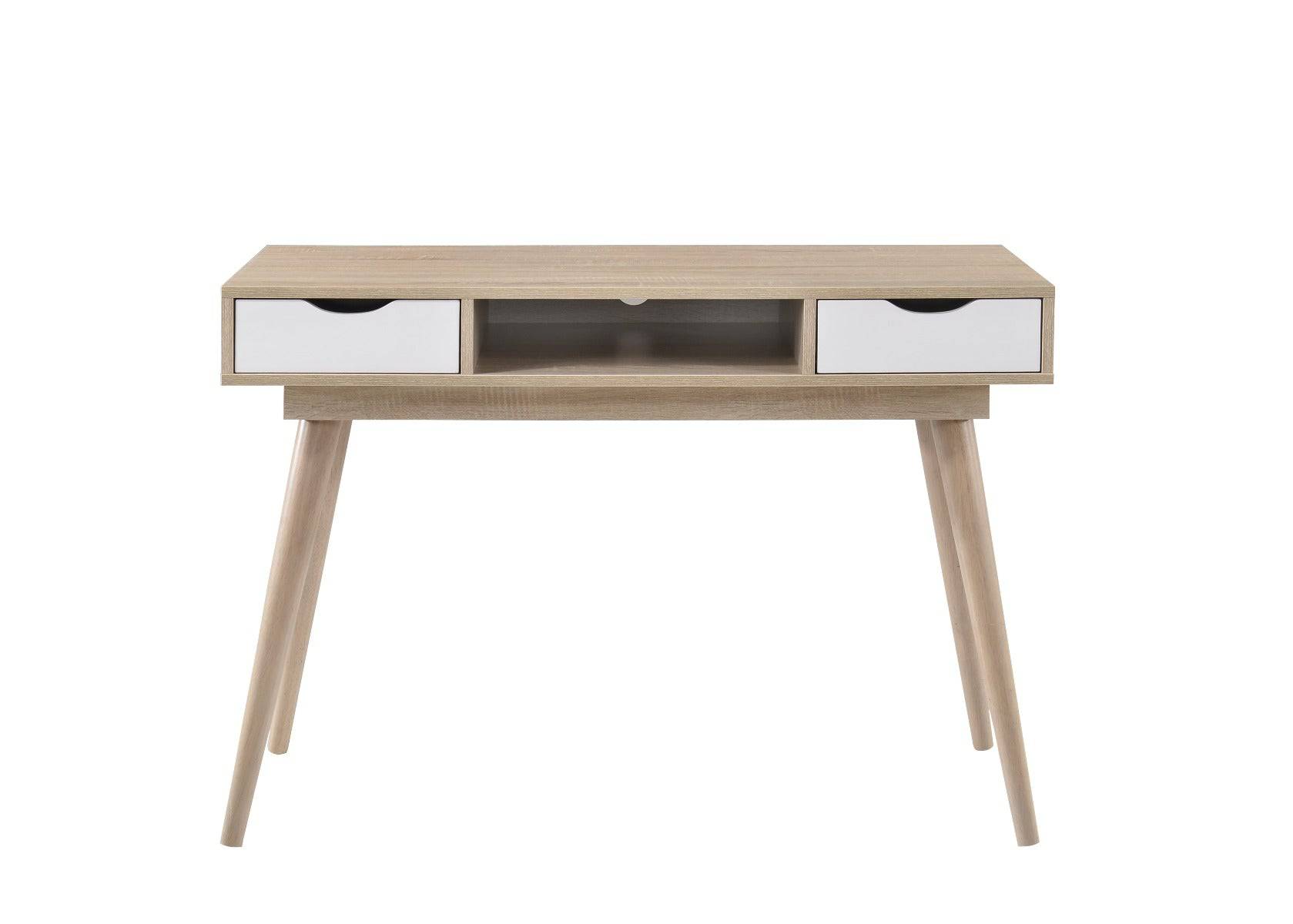 Alford Desk in Sonoma Oak and White by TAD - Price Crash Furniture