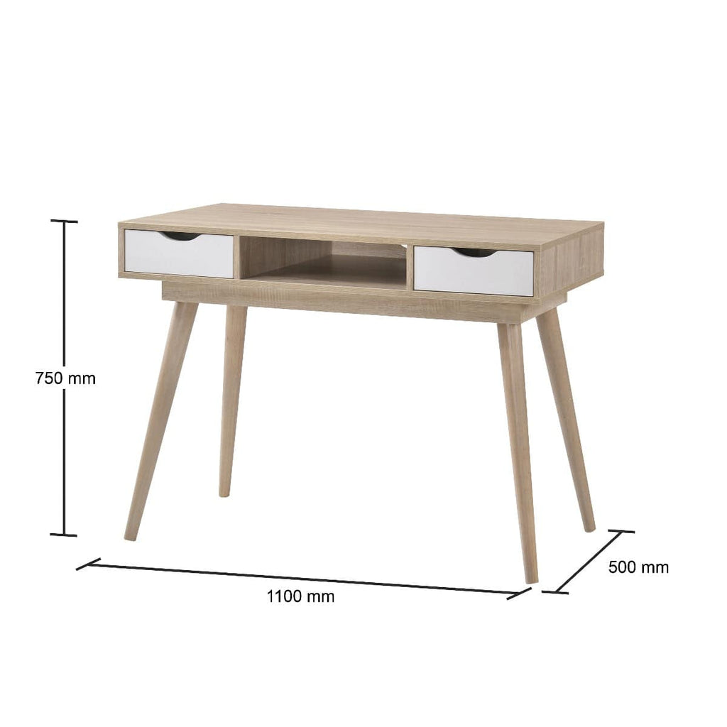 Alford Desk in Sonoma Oak and White by TAD - Price Crash Furniture