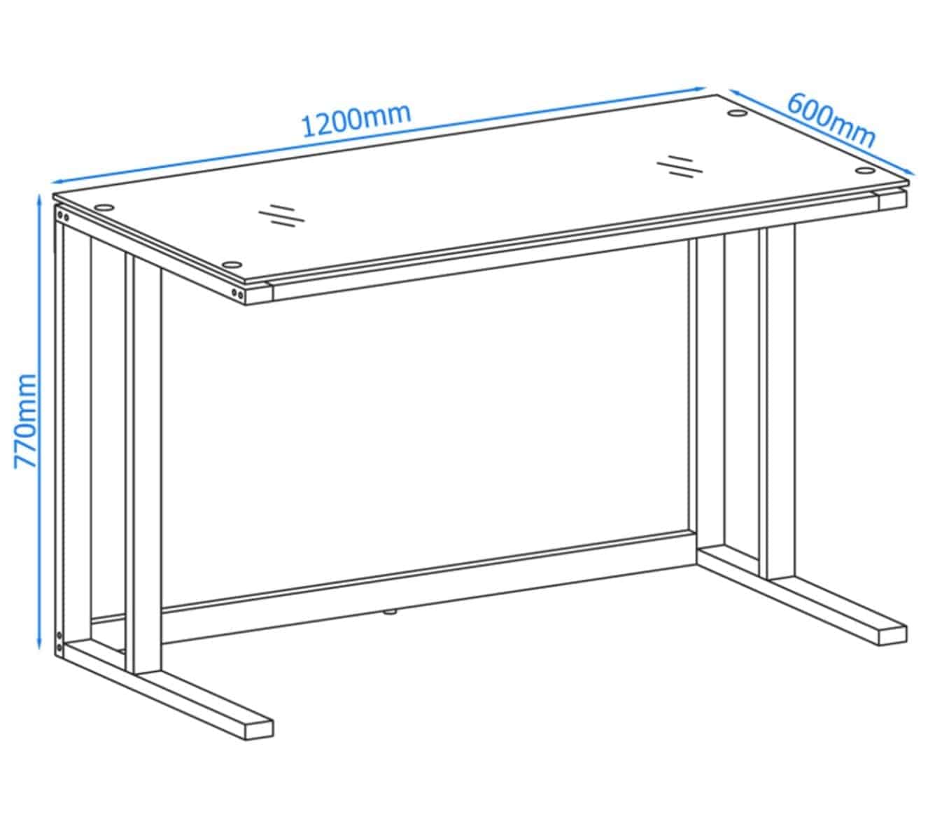 Alphason Air Desk Glass Workstation - Price Crash Furniture