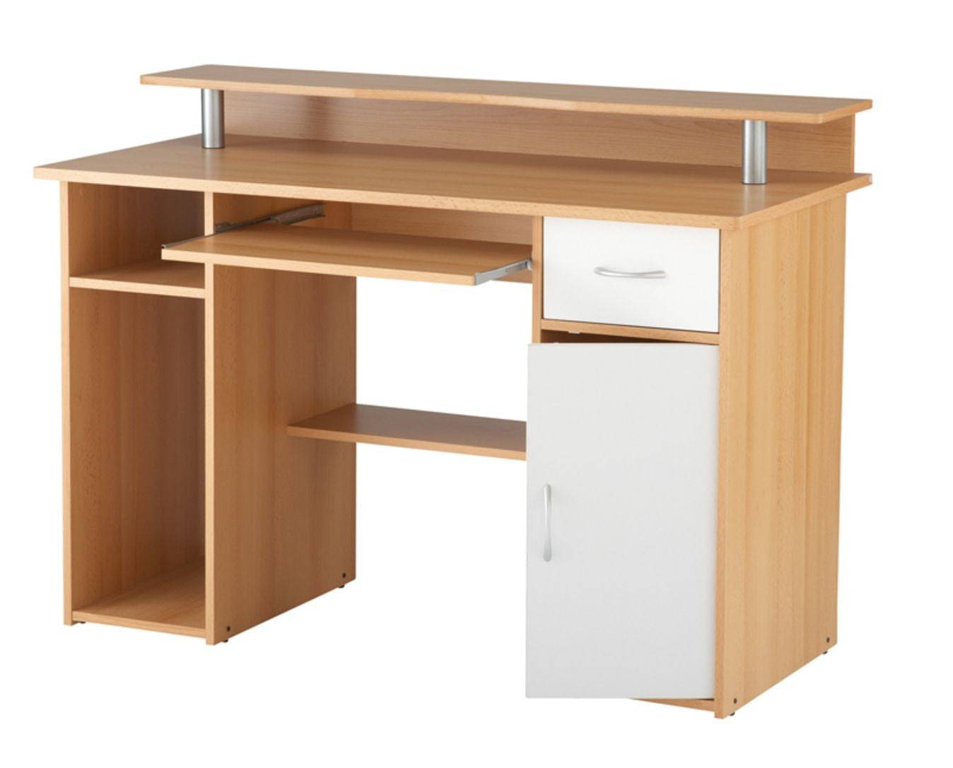 Alphason Albany Beech Computer Desk - Price Crash Furniture