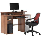 Alphason Albany Walnut Computer Desk - Price Crash Furniture