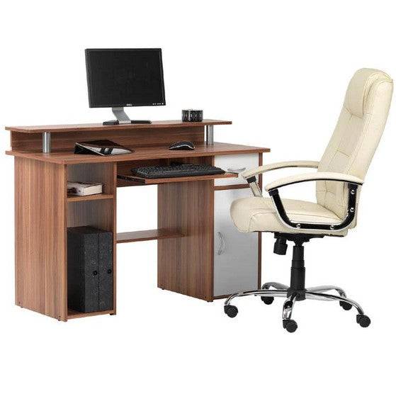 Alphason Albany Walnut Computer Desk - Price Crash Furniture