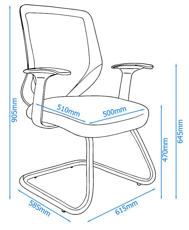 Alphason Atlanta Black Mesh Visitor Chair - Price Crash Furniture