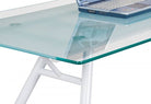 Alphason Augusta Premium White & Glass Corner Desk Workstation - Price Crash Furniture