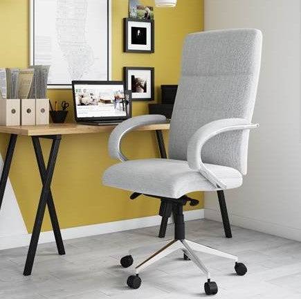 Alphason Bedford Light Grey Fabric Executive Office Chair - Price Crash Furniture