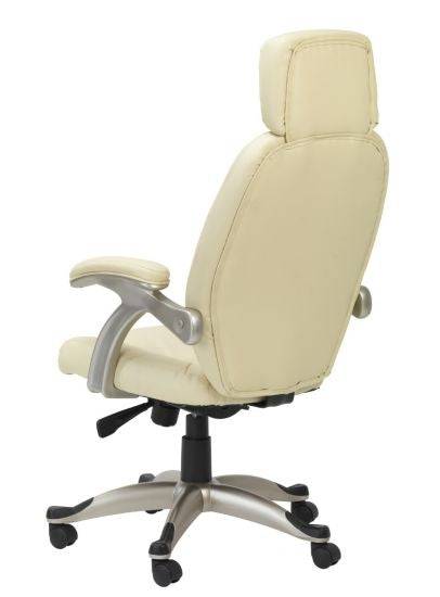 Alphason Bentley Leather Executive Chair In Cream - Price Crash Furniture